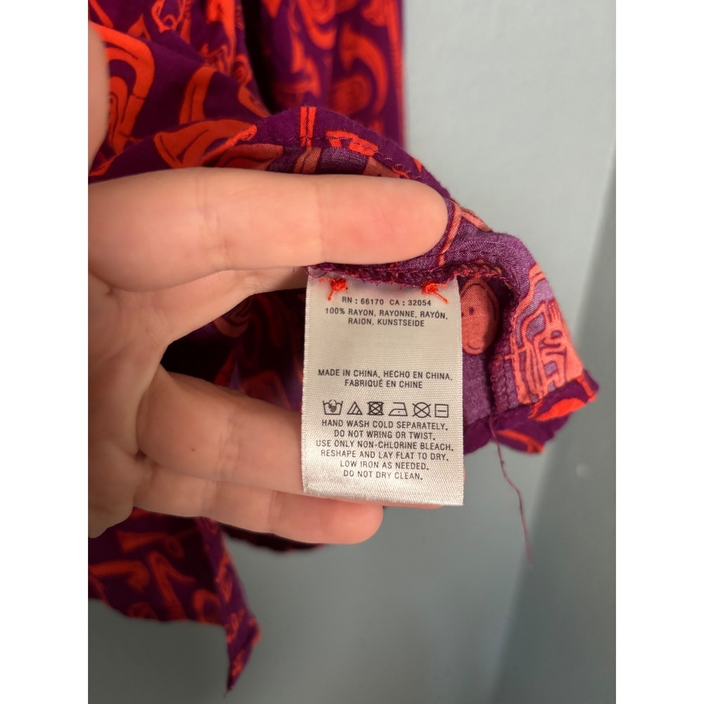 Anthropologie Toot Your Horn Blouse Size Medium Button Front Rayon Music - Picture 5 of 5